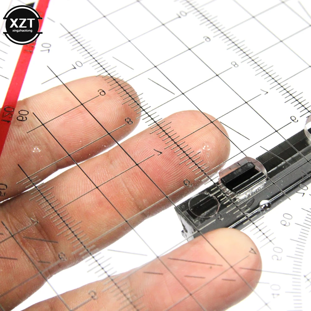 20Cm/30Cm Tekening Driehoek Liniaal Gratractor Meetliniaal Met Handvat Multifunctionele Tekening Ontwerp Liniaal Student Briefpapier