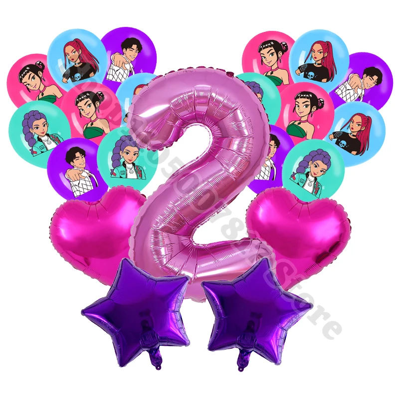 21 قطعة KPop شيطان الصيادين بالون مجموعة أنيمي لطيف حفلة عيد ميلاد لوازم الكرتون موضة اكسسوارات الديكور المنزل بالونات هدية 2025 #3