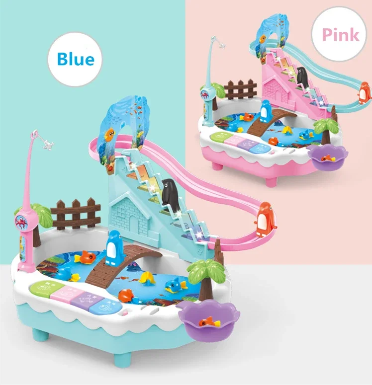 

Children Summer Playing With Water Toy Multifunctional Game Fishing Platform With Track Magnetic Game Playing Interactive Toy