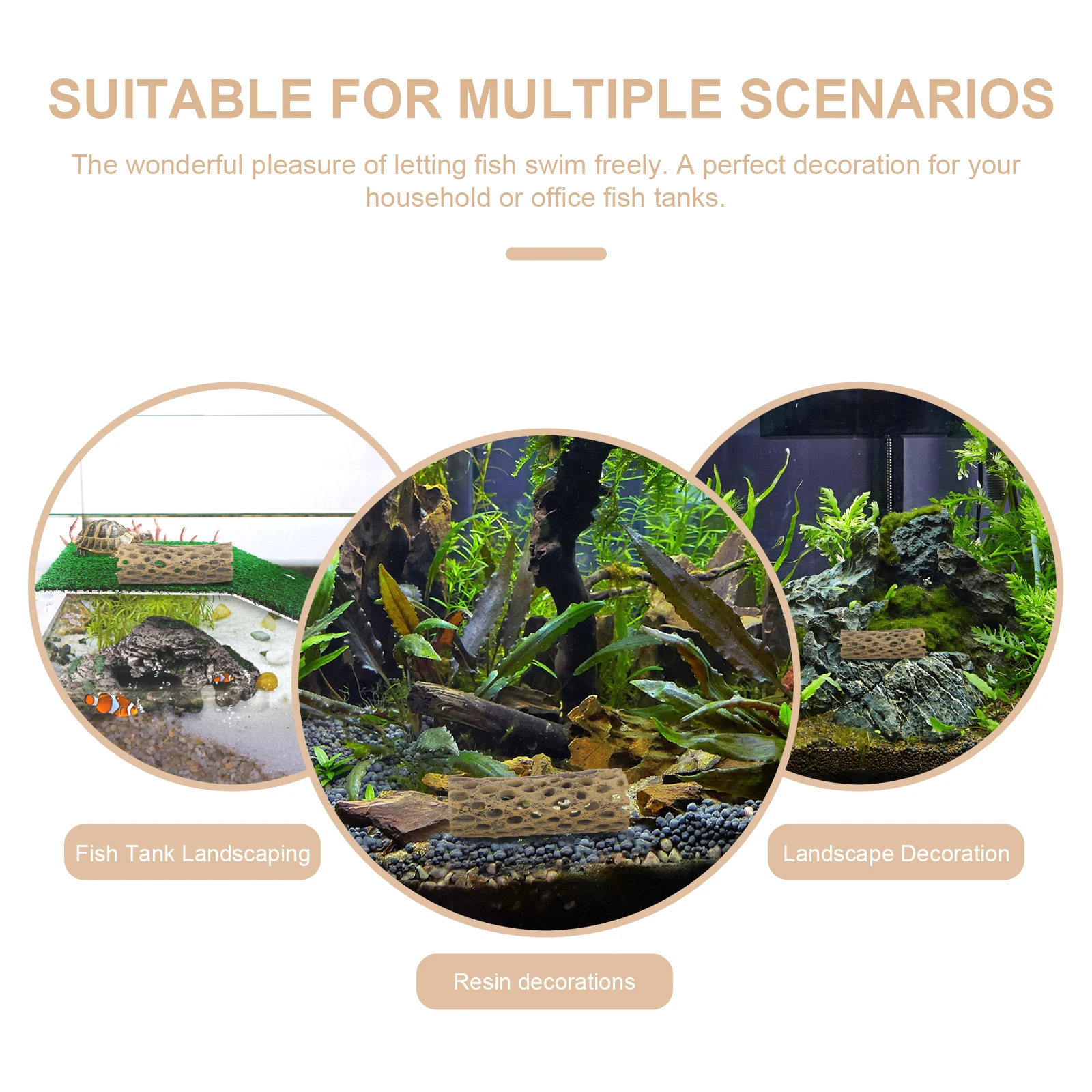 

Resin Decoration Fish Tank L scaping Simulation Tree Trunk naments Shrimp Shelter Hiding Cave Aquarium Decor Fish Tank