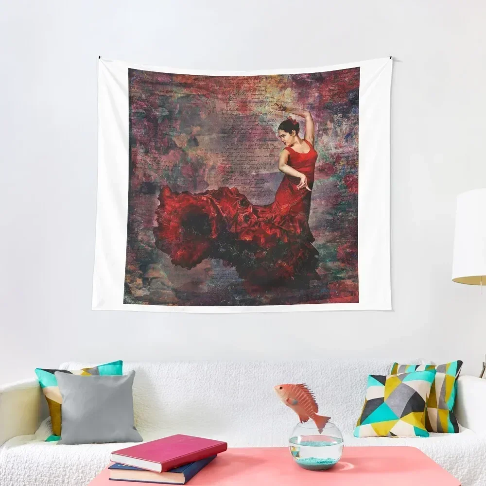 

Flamenco - vibrant Spanish dancer Tapestry Wall Mural Room Aesthetic Decor Decorations For Your Bedroom Tapestry