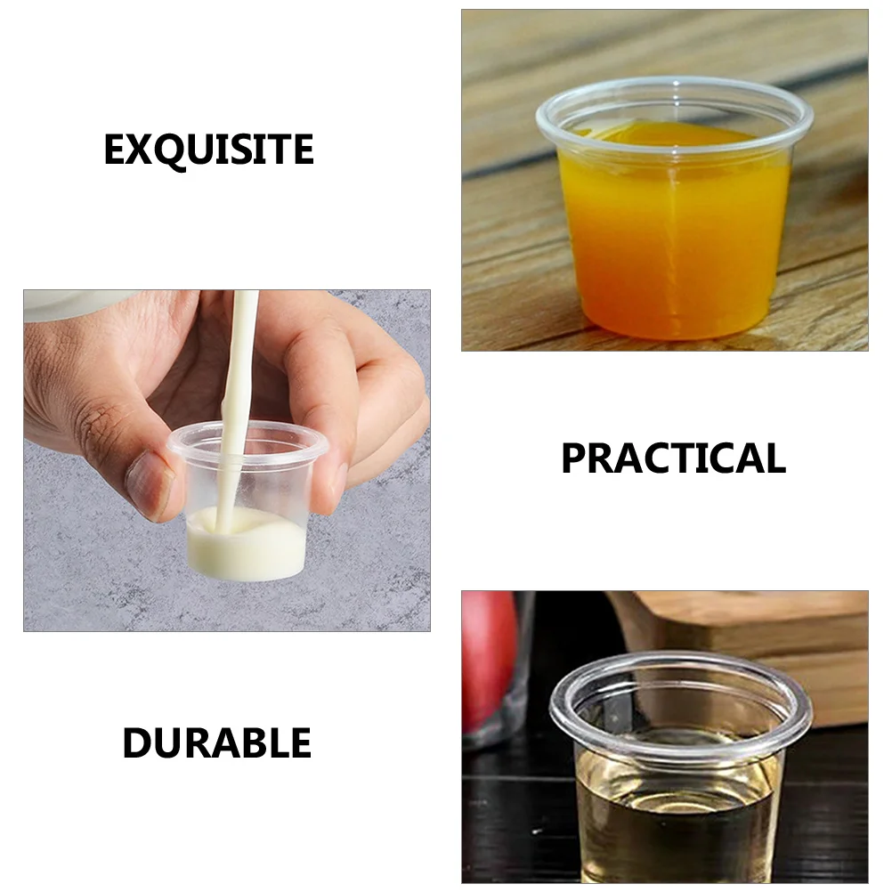 200 Pcs Tasting Cup Shot Cups Mini Plastic Glass Sample Small for Clear Glasses Disposable