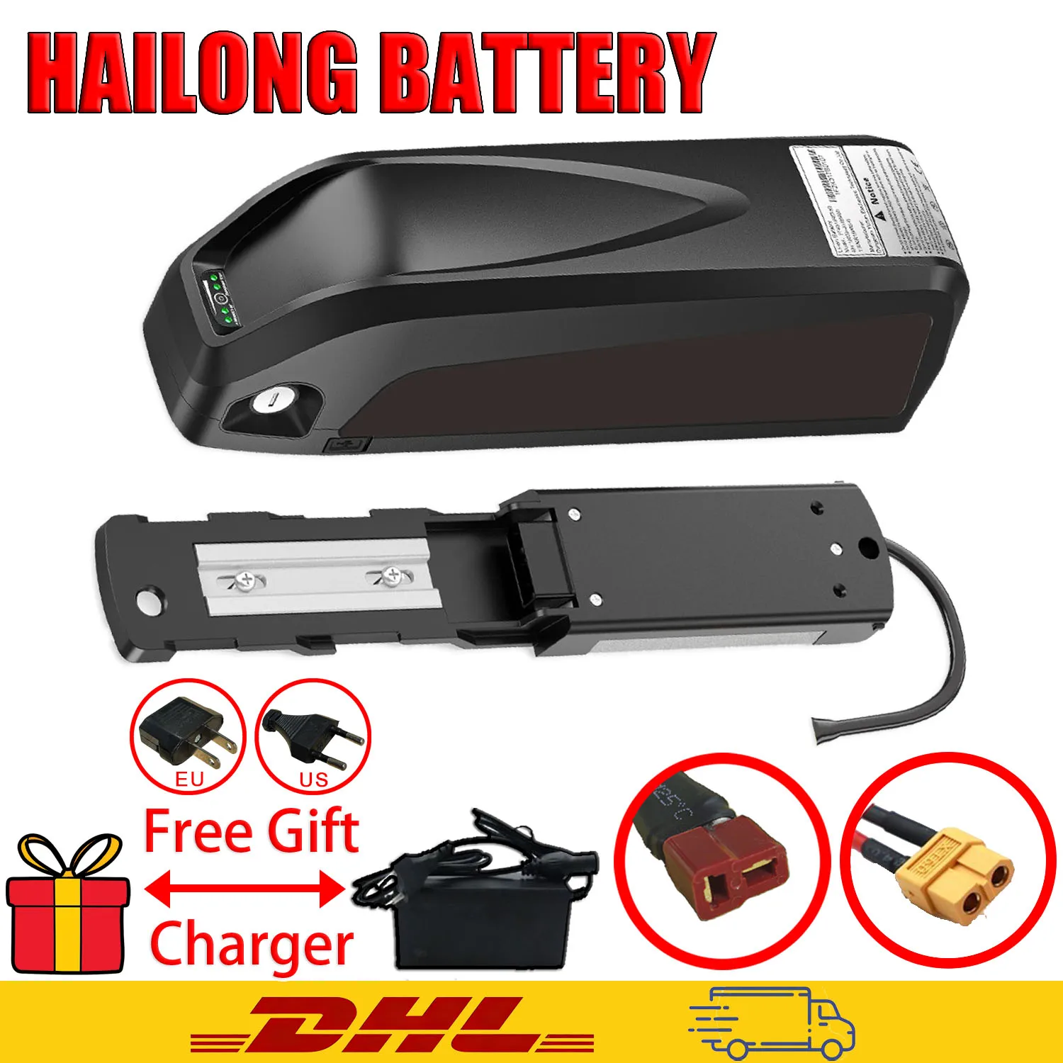 2026 New 18650 Hailong Battery 20Ah 30Ah 36V 48V 52V Waterproof Lithium Battery for Electric Bicycle Trolling Motor Rolling Moto