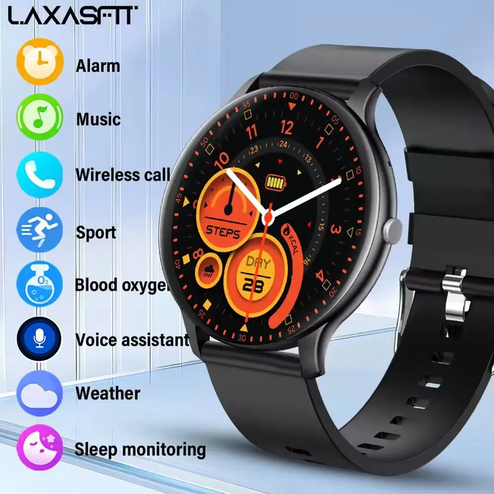 

LAXAFIT 2025 Smart Watch Man Woman Full Touch Screen Sports Fitness Watch IP68 Waterproof Bluetooth Smart Watch for Android IOS