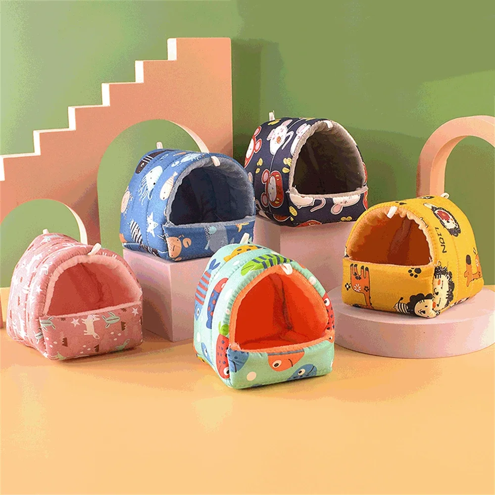 New Warm Comfortable Winter Parrot Hammock Cave Cage Pet Hamster Nest Plush Hut Tent Pet Supplies Bird Cage Parrot Accessories