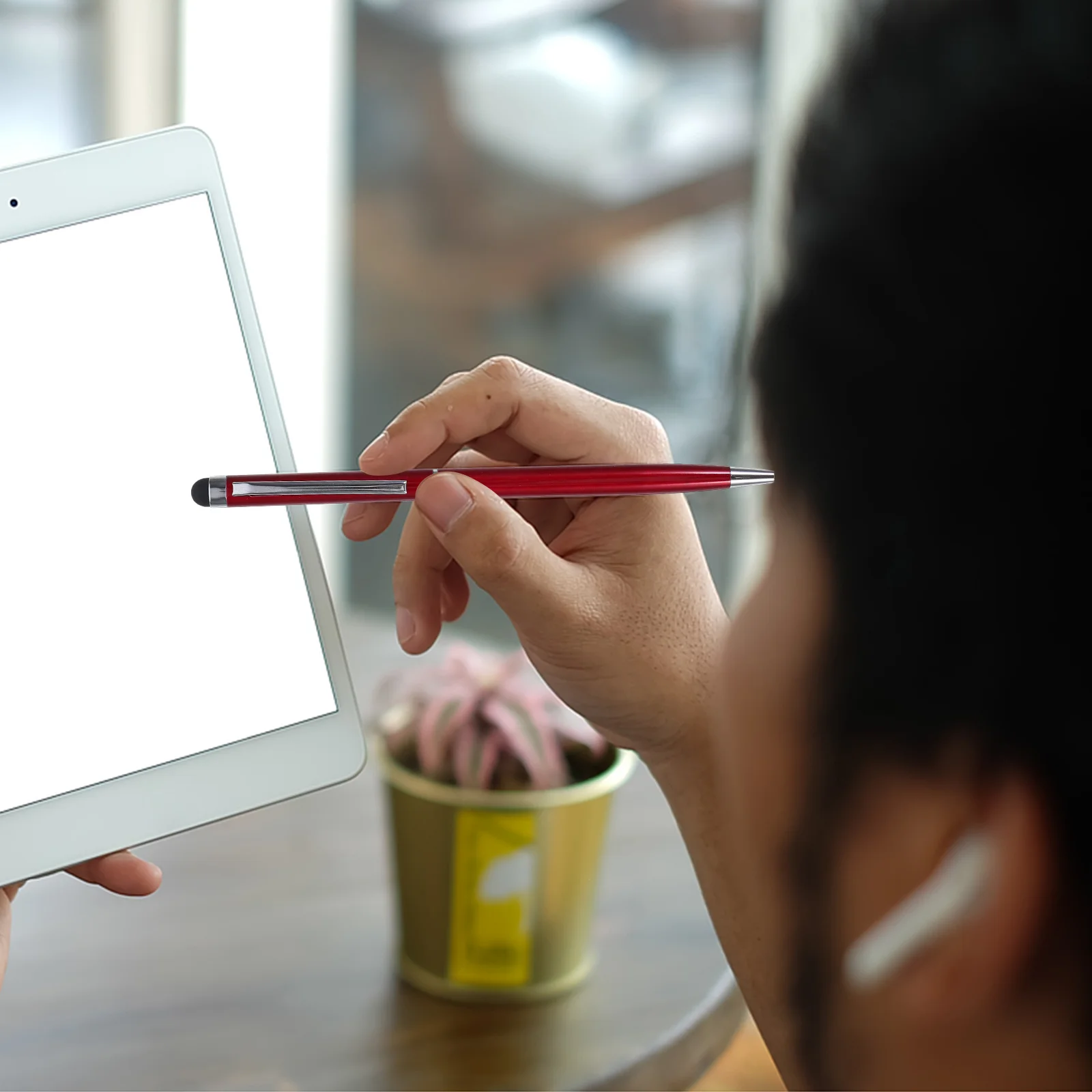 

Двуфункциональный емкостный сенсорный стилус, фиолетовый, портативный, шариковая ручка 2-в-1, для смартфона, точный, гладкий