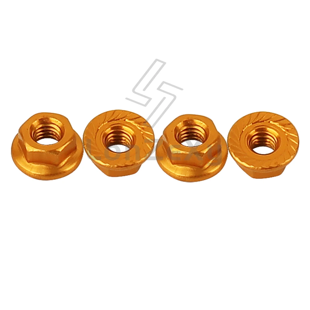 4/10p cnc Aluminium legierung Flansch Konter mutter m4 mehrfarbig für 1/10 1/14 rc Auto LKW Crawler Drift trx4 scx10 scania Universal teil – Detail 8