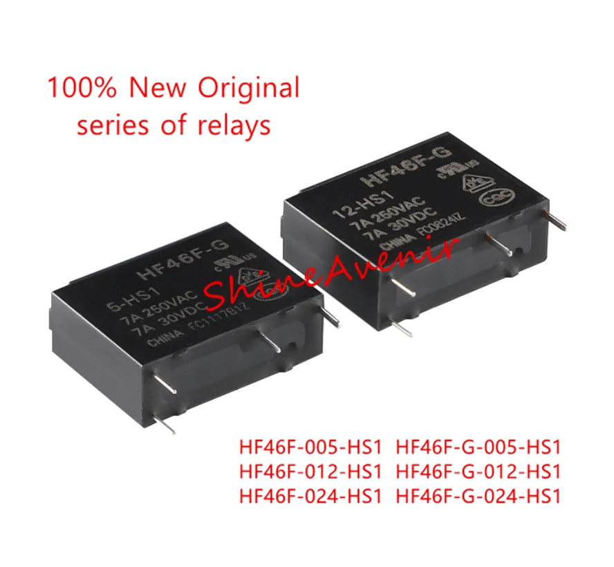 15pcs HF46F-005-HS1  HF46F-012-HS1  HF46F-024-HS1  HF46F-G-005-HS1  HF46F-G-012-HS1  HF46F-G-024-HS1  100% original relay