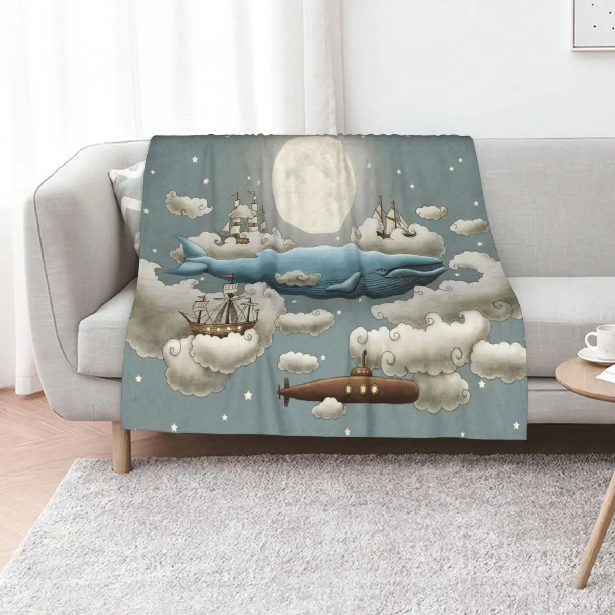Ocean Meets Sky Throw Blanket Luxury Thicken For Sofa Thin cosplay anime Softest Extra Large Throw blankets and throws Blankets