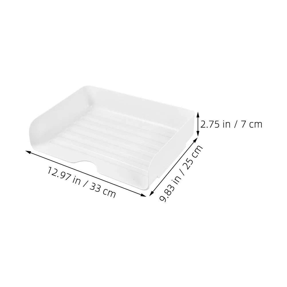 4Pcs Stackable Clear Plastic Desk Organizer Letter Tray Desktop File Paper Holder Document Storage Rack Office Workspace