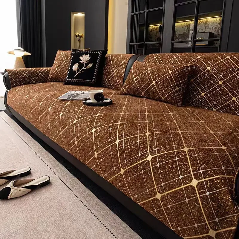 Retro Style Sofa Cushion Universal in All Seasons One-piece Leather Sofa Special Fixed Non-slip and Anti-cat Scratch Cushion
