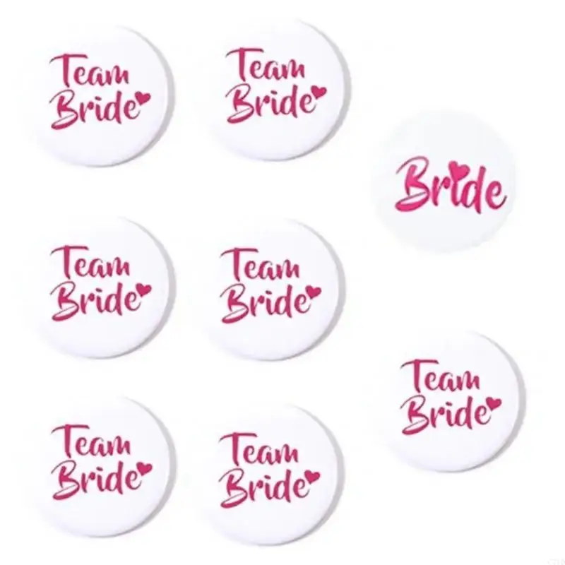  6/8/11Pcs Bridal Button Wedding Party Button Pin Bride and Bride Squad Pin for Bachelorette Party Bridal Shower Wedding