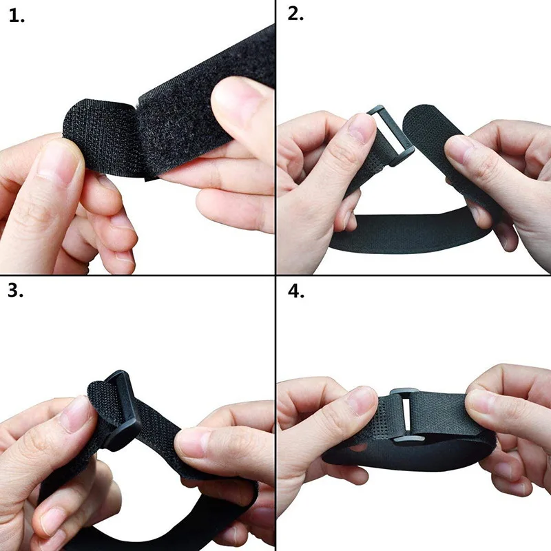 5Pcs Reusable Hook and Loop Straps Fastener Tape Fastening Cable Ties Straps Nylon Securing Wire Cord Ties Organizer