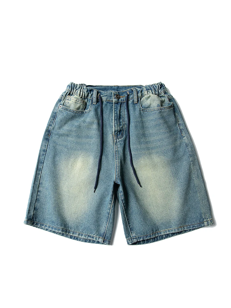 الرجعية الأمريكية Waed المتعثرة الدنيم orts ex فضفاض عارضة تنوعا خمس قطع السراويل منتصف الخصر مستقيم الساق صالح #5