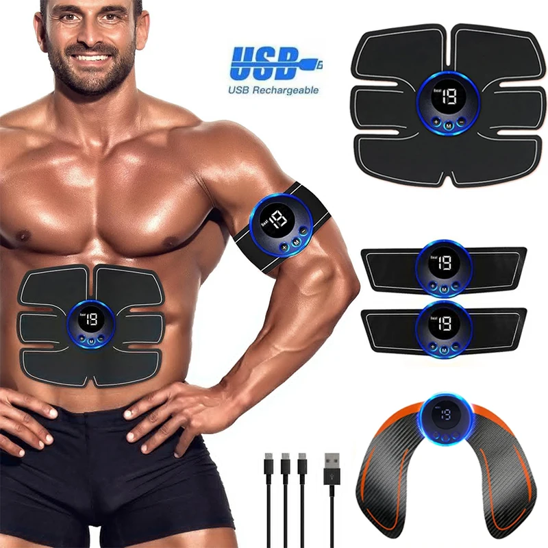 Wireless EMS Trainer Abs Muscle Stimulator Myostimulator Body Fitness Electric Weight Loss Body Slimming Massager Belt Body Slim