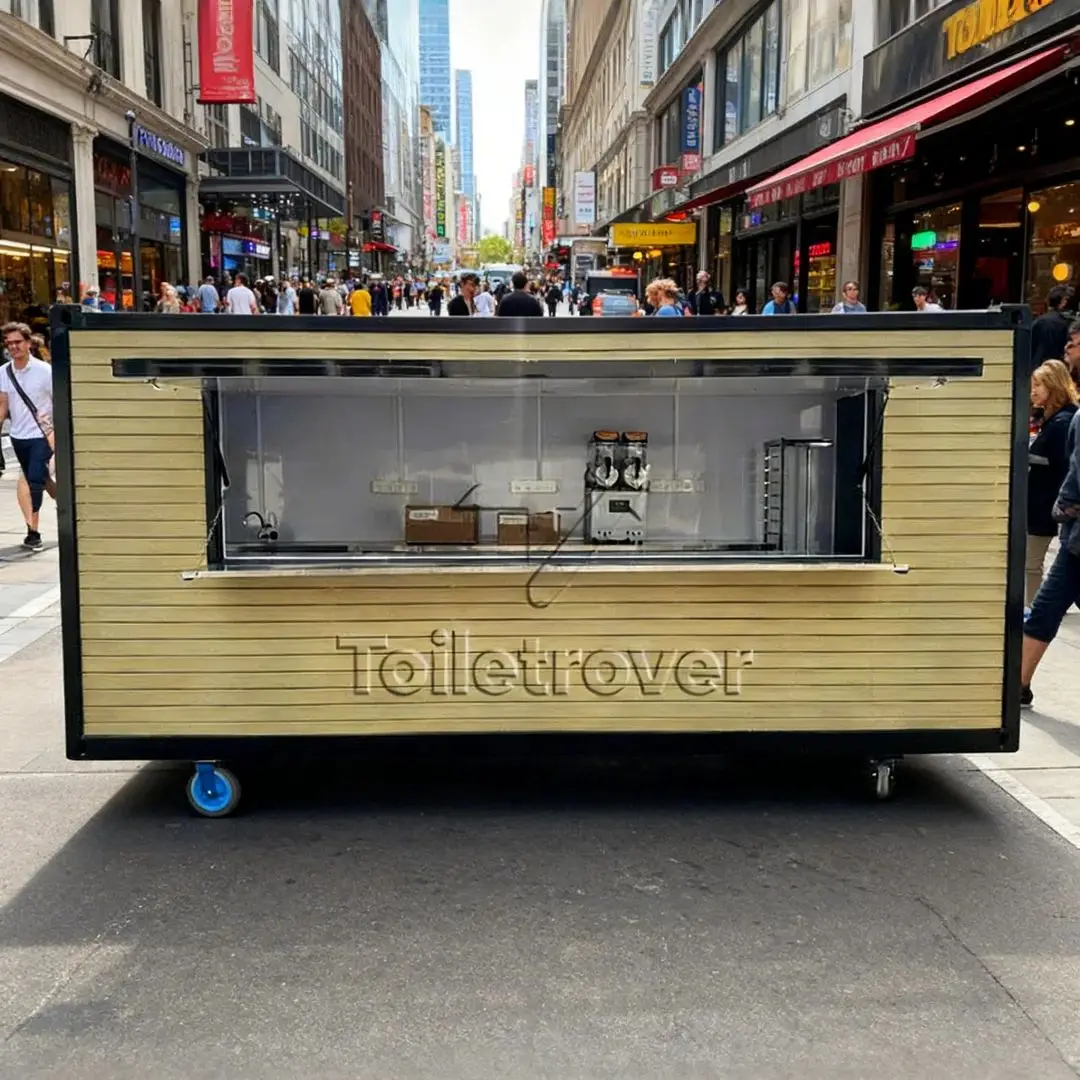 

Yellow Caster Wheel Food Cart Smooth to Push Hot in Sales a Must Have Tool for Market Stalls