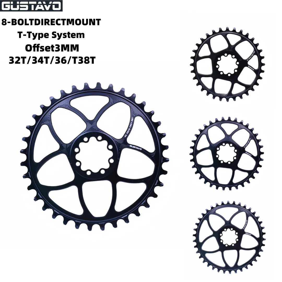GUSTAVO 8-Bolt سلسلة دراجات ضيقة واسعة للقوة كرنك المباشر جبل الدراجة الجبلية سلسلة 32T 34T 36T 38T #1