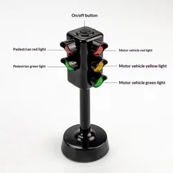 Mini Traffic Light Toy with Sound LED Road Block Puzzle for Kids Safety Education Children's Educational Game