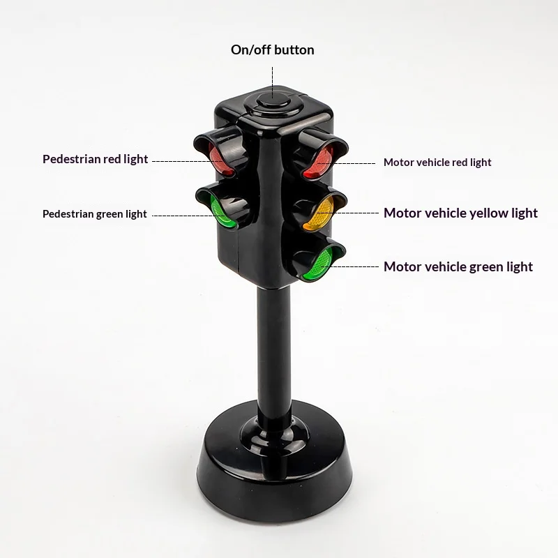 Mini Traffic Light Toy with Sound LED Road Block Puzzle for Kids Safety Education Children's Educational Game