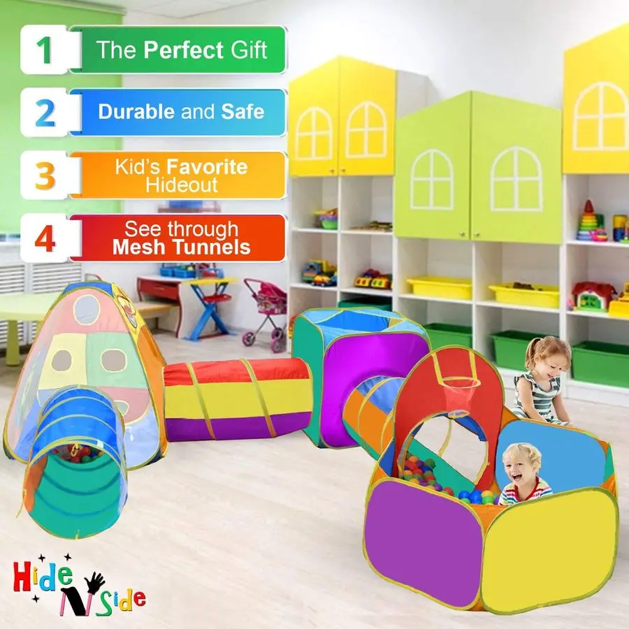 for Toddler Boys amp Girls, Ball Pit, Play Tent and Tunnels for Kids, Best Birthday Gift for 3 4 5 Year Old Pop Up Baby Play Toy