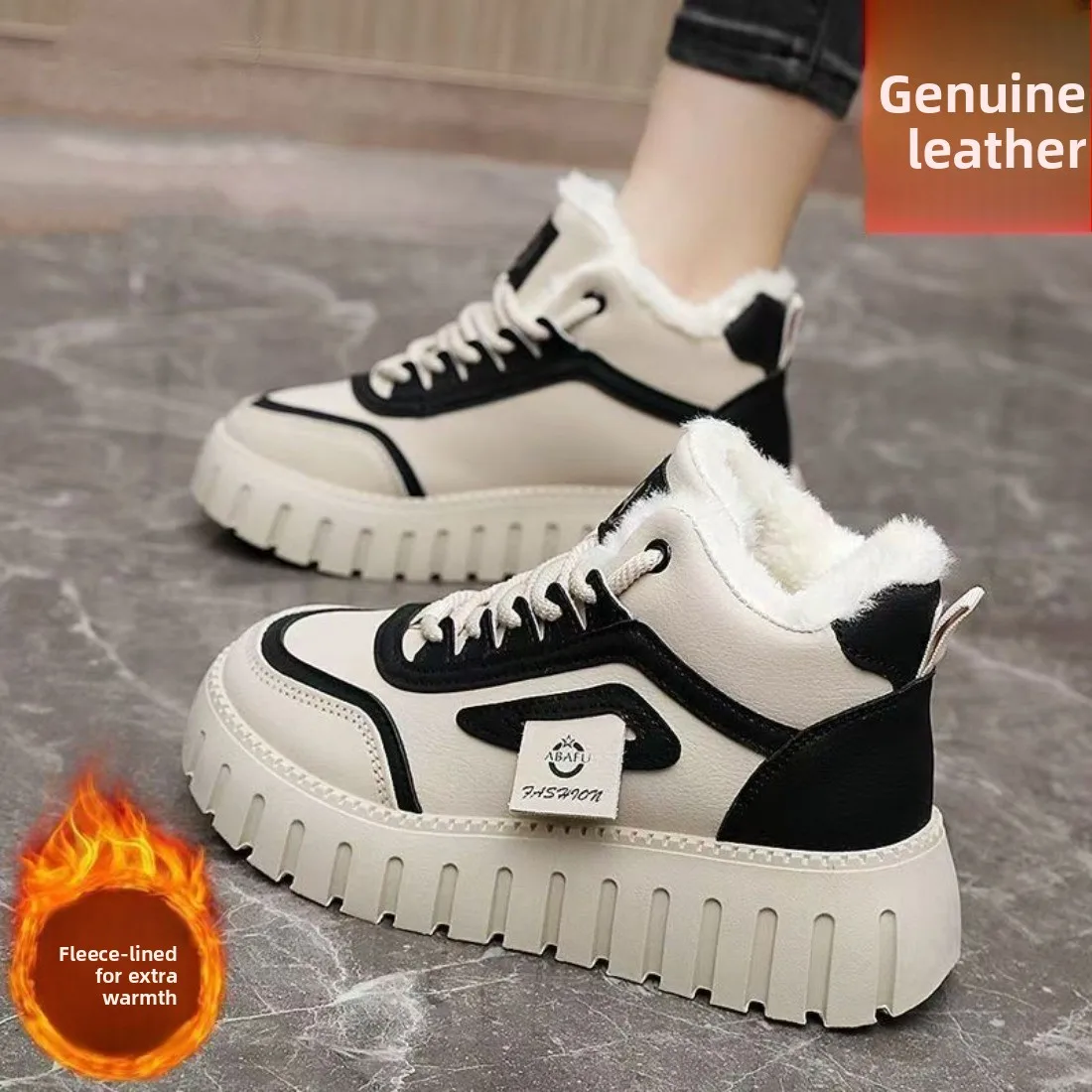 

Новые зимние теплые хлопковые кроссовки для женщин с плюшевым мехом, на толстой подошве, на шнуровке, повседневные, удобные, для улицы, плоские, для бега.