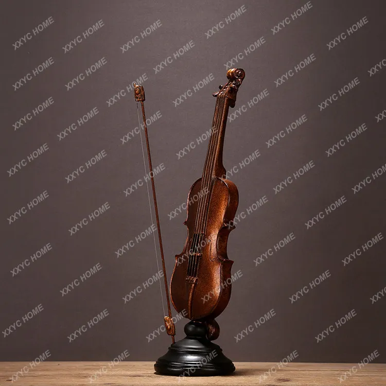 XCDZ Creative vintage resin violin model ornaments and soft decorations