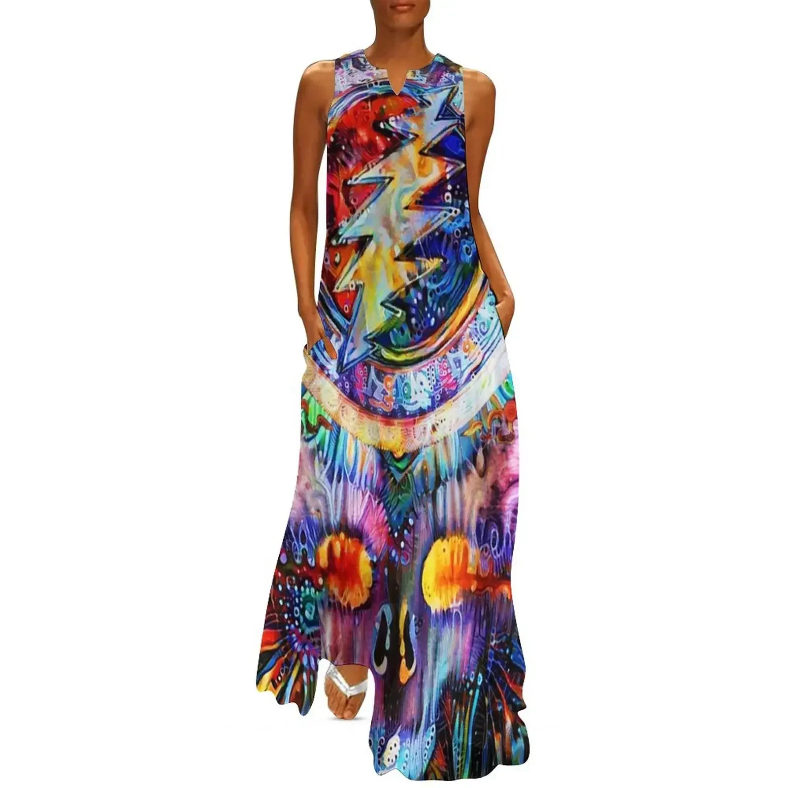 

Sahasrara Bolt Long Dress Woman's evening dress Female dress women's summer dresses 2025 for pregnant women