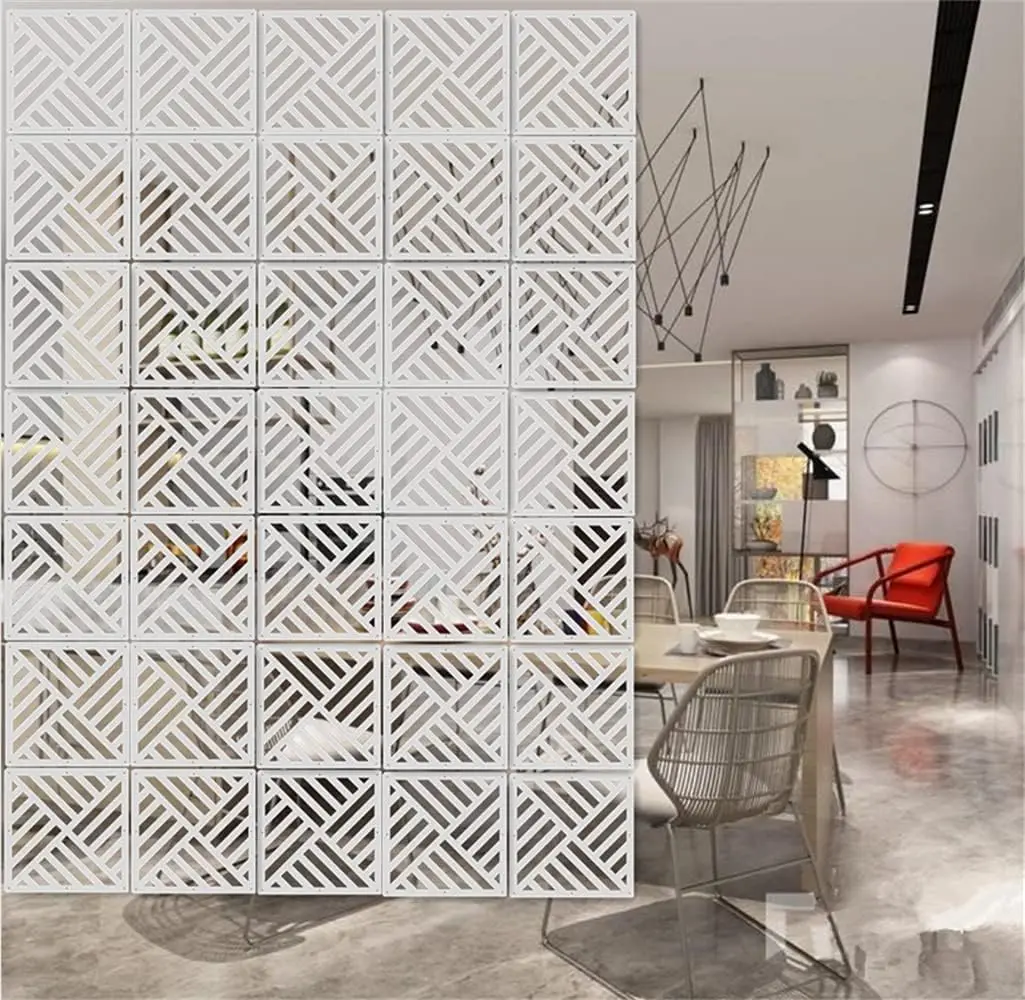 

12Pcs/Set Hanging Room Divider White DIY Panel Screens Partition Wall Dividers Room Decorative with All Accessories 11.4
