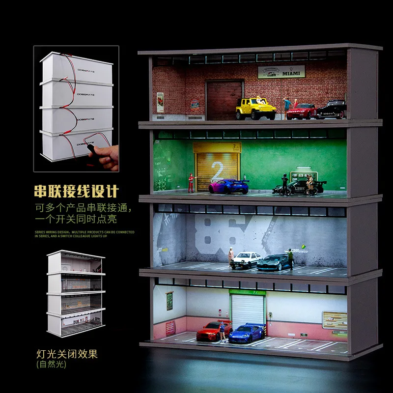 

Parking Lot Model Scene 1:64 Simulation Alloy Car Model Toy Garage Storage Dustproof Decoration