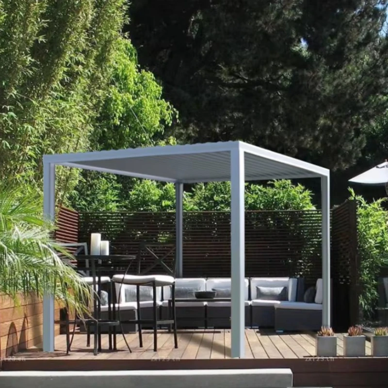 

Motorized Aluminum Frame System Garden Louvered Pergola Aluminium Outdoor Pergola Motorized Louver Pergola Factory