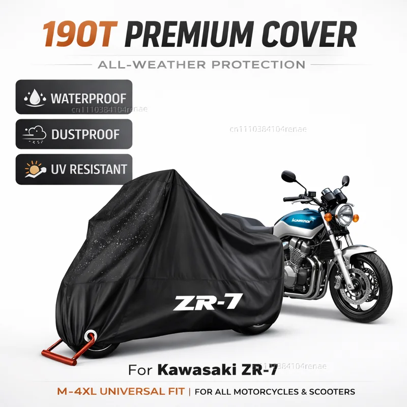 

Чехол для мотоцикла Kawasaki ZR-7/S ZR7 ZR7S 1999-2003 190T, водонепроницаемый, пылезащитный, с защитой от ультрафиолета, всесезонный