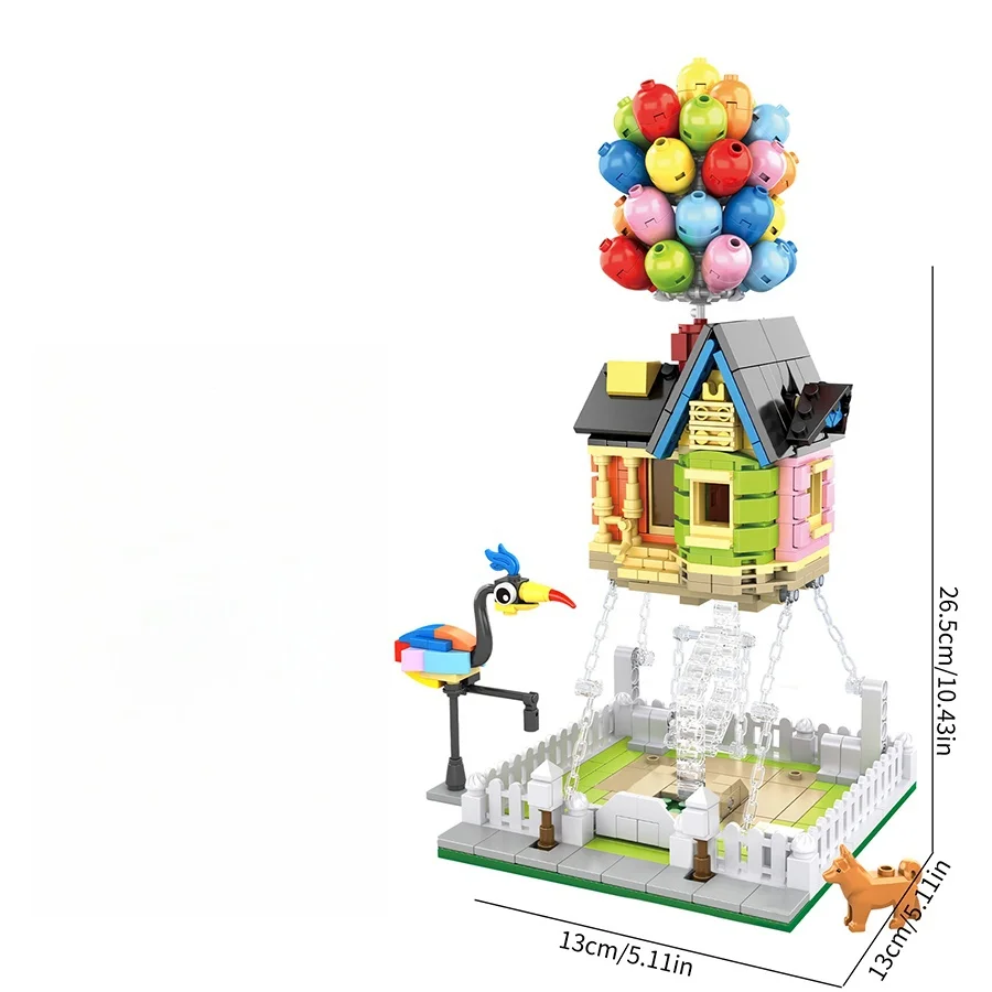 686PCS flying house MOC building block model set creative suspension anti-gravity 6 toy balloon house building kit Toys Gifts