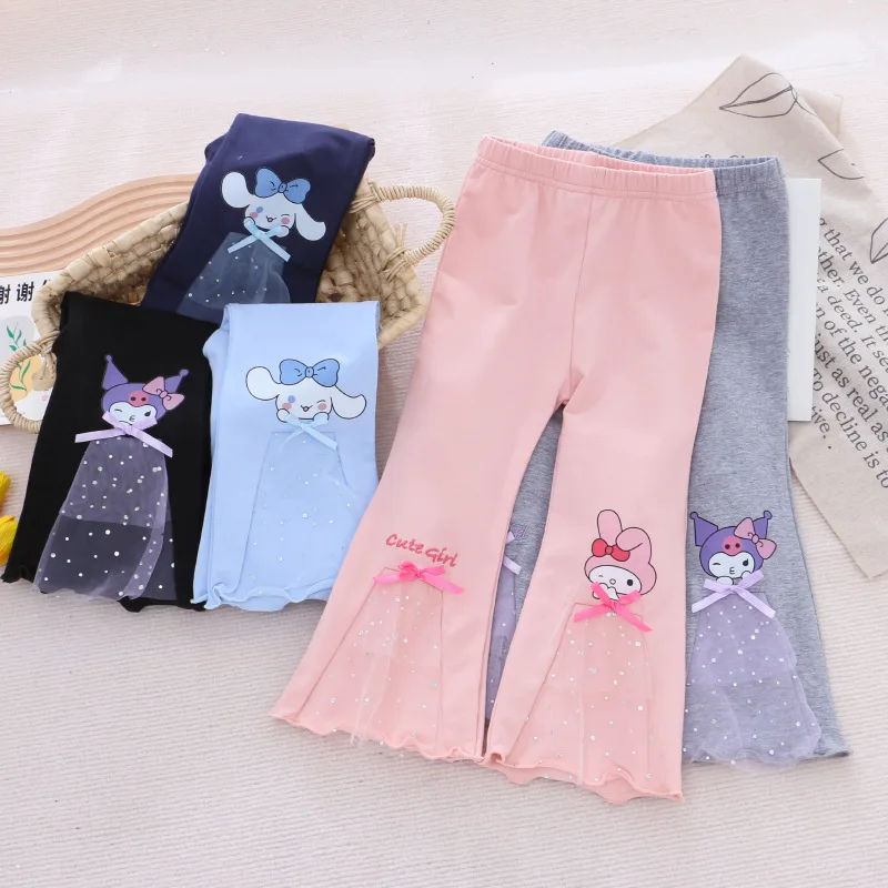 

New Sanrios Kuromi Cinnamoroll My Melody Children's Pants Anime Cute Cartoon Leggings Comfortable Skin-Friendly Japanese Kawaii