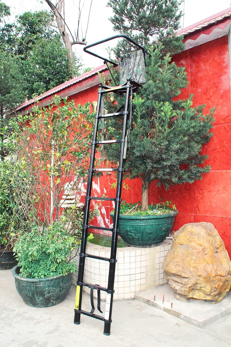 10Pcs,SC02 Hunting Telescopic Tree Stand Ladders 2.6M Foldable Tree Stand Seats Aluminum Hunter Chair Stand For Animals Observat