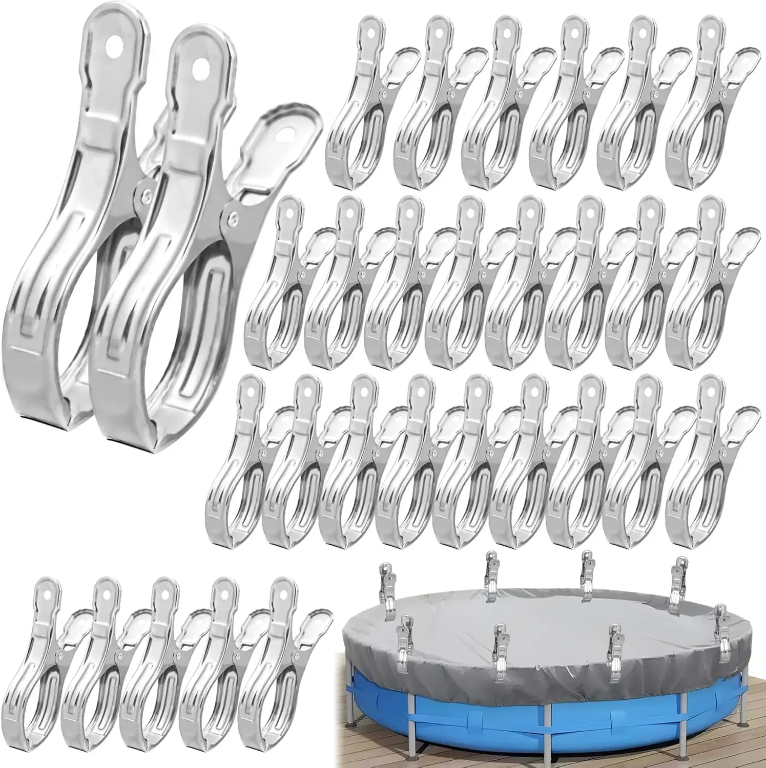 

Windproof Beach Towel Clips Giant Metal Laundry Clamp Protective Cover Pool Lounger Holder Outdoor Camping Beach Accessory