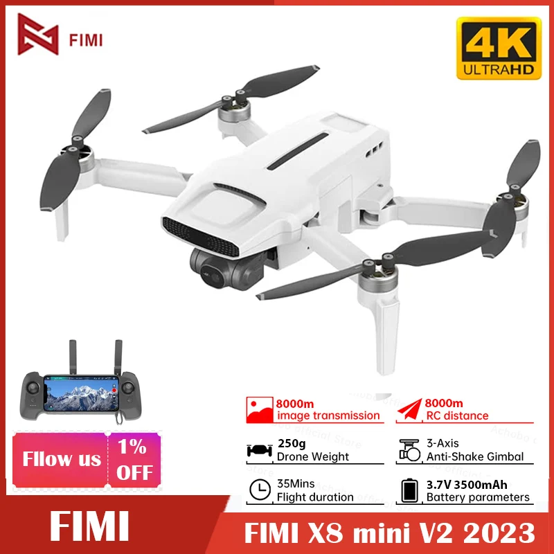 Original Fimi X8 Mini V2 Professional 4K Rc Quadcopter Drone with 250G 3-Axis Gimbal Camera and 9Km Transmission Rc Dron