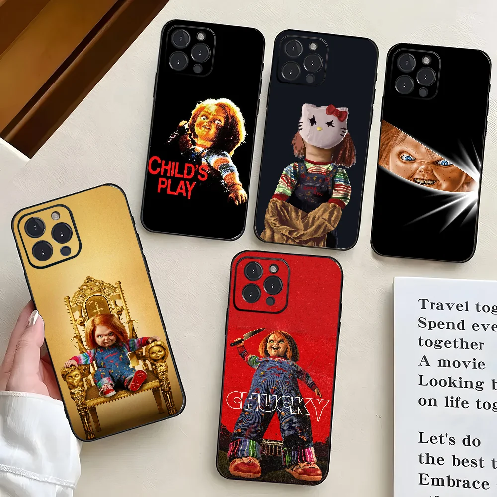 1PC Chucky Doll Horror Movie Phone Case Silicone Soft For iPhone 16 15 14 13 12 11 X XR Plus Pro Max Plus