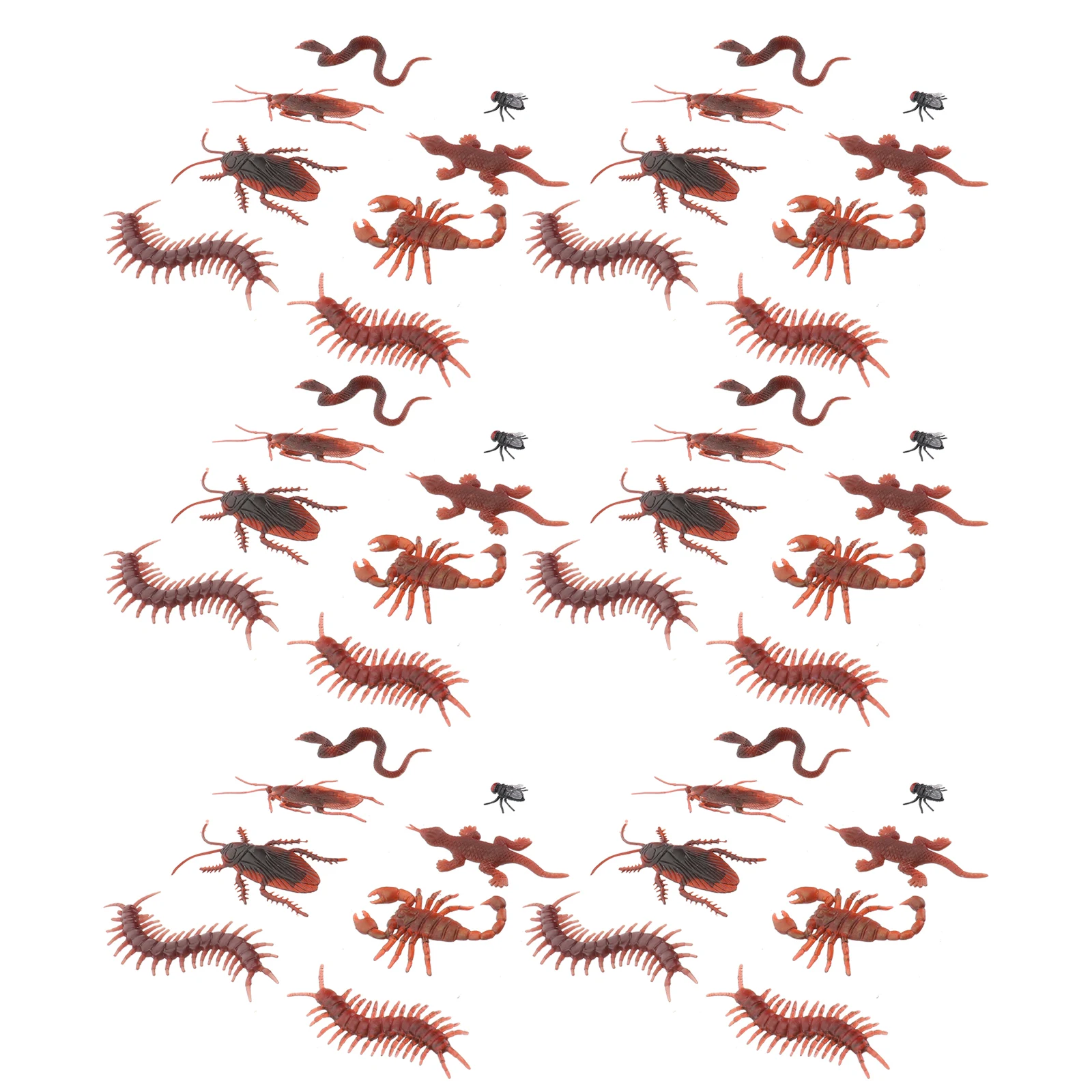 

80Pcs Prank Toys Realistic Animal Fake Bug Simulation Gecko Lifelike Trick Prop Halloween Party Gag Gift April Fools Day