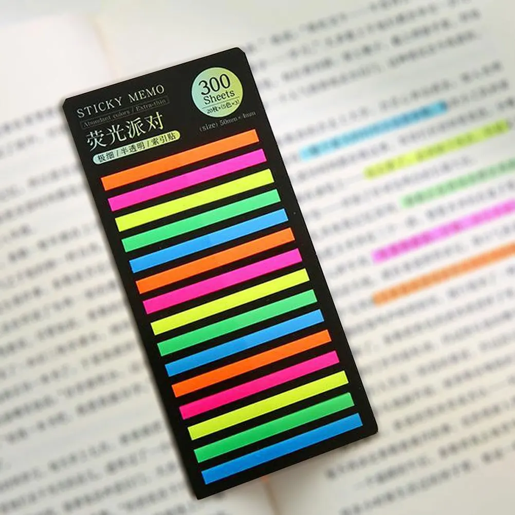 6 set Colorful Reading Strips Sticky Tabs Page Markers For Books Notebook Annotation Index Office School Supplies Adhesive