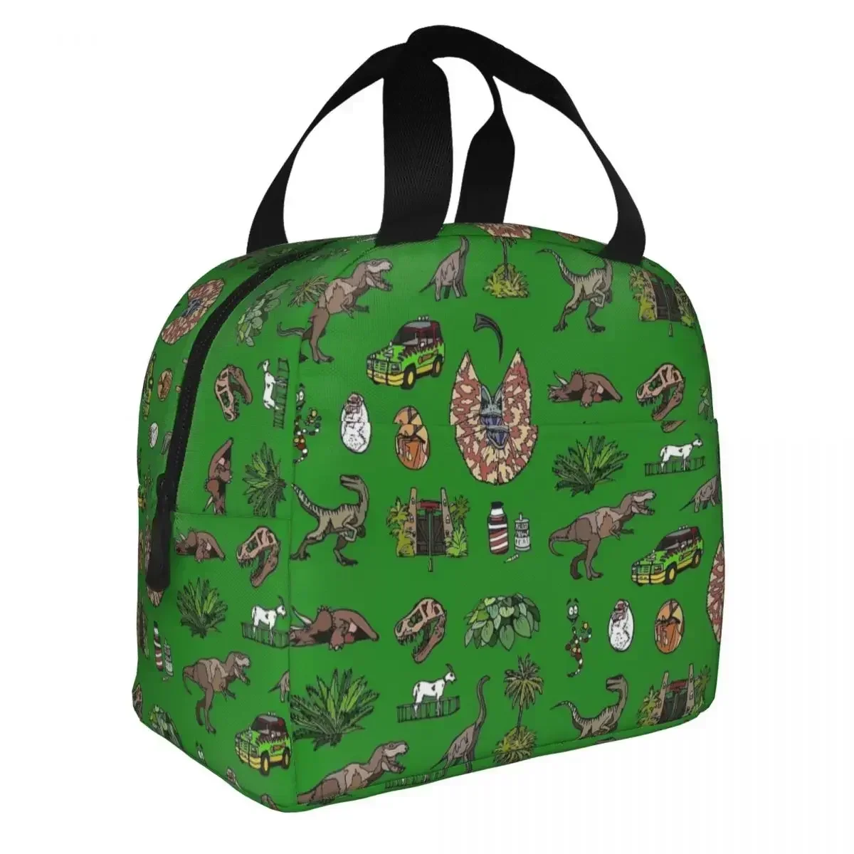 

Jurassic Motive Rex Dinosaur Insulated Lunch Bag High Capacity Reusable Cooler Bag Lunch Box Tote Office Travel Food Handbags