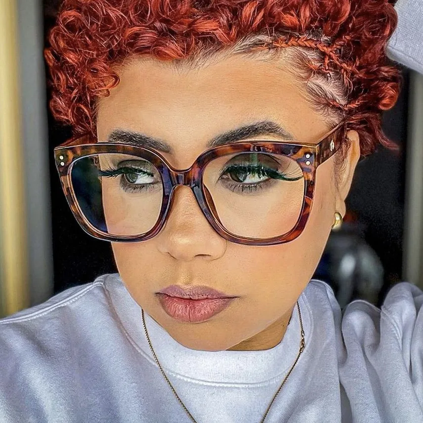 Neue Marke Design Mode übergroße quadratische Brille Frauen Rahmen photo chrome Anti-Blaulicht Computer Hyperopie Lesebrille – Detail 4