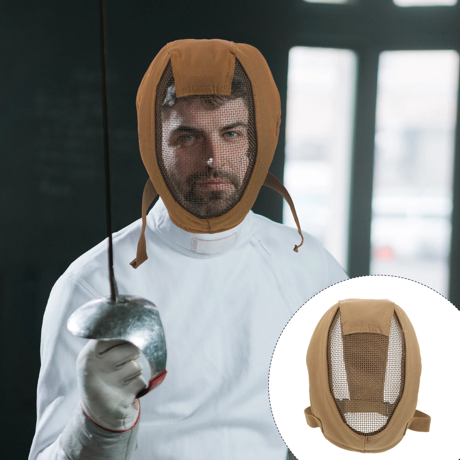 

Fencing Mask Breathable Game Face Protector Protective Outdoor Sports Face-shield