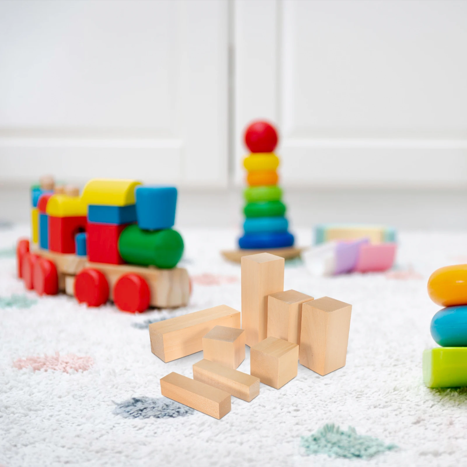 

8pcs Unfinished Wood Carving Wooden Whittling Blocks For Art Crafts Diy Rectangular Blank Blocks Creative Safe Smooth