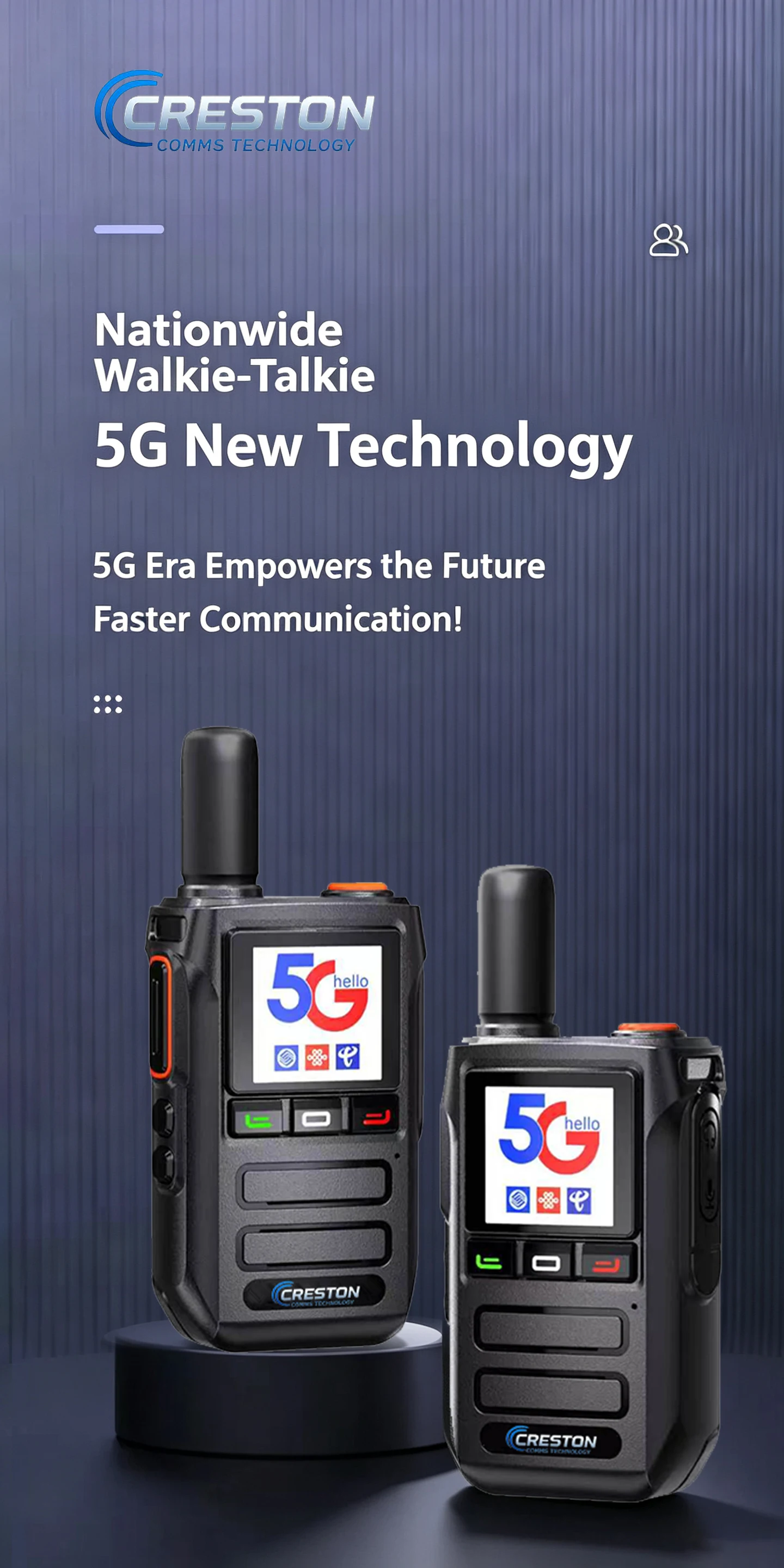 5G Global Public Network Walkie‑Talkie Long‑Distance PoC Two‑Way Radio HD Screen Type‑C Fast Charge Weather Alert Intercom