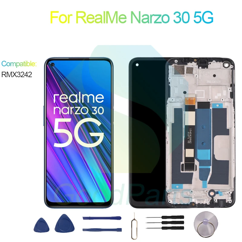 

For RealMe Narzo 30 5G Screen Display Replacement 2400*1080 RMX3242 For RealMe Narzo 30 5G LCD Touch Digitizer