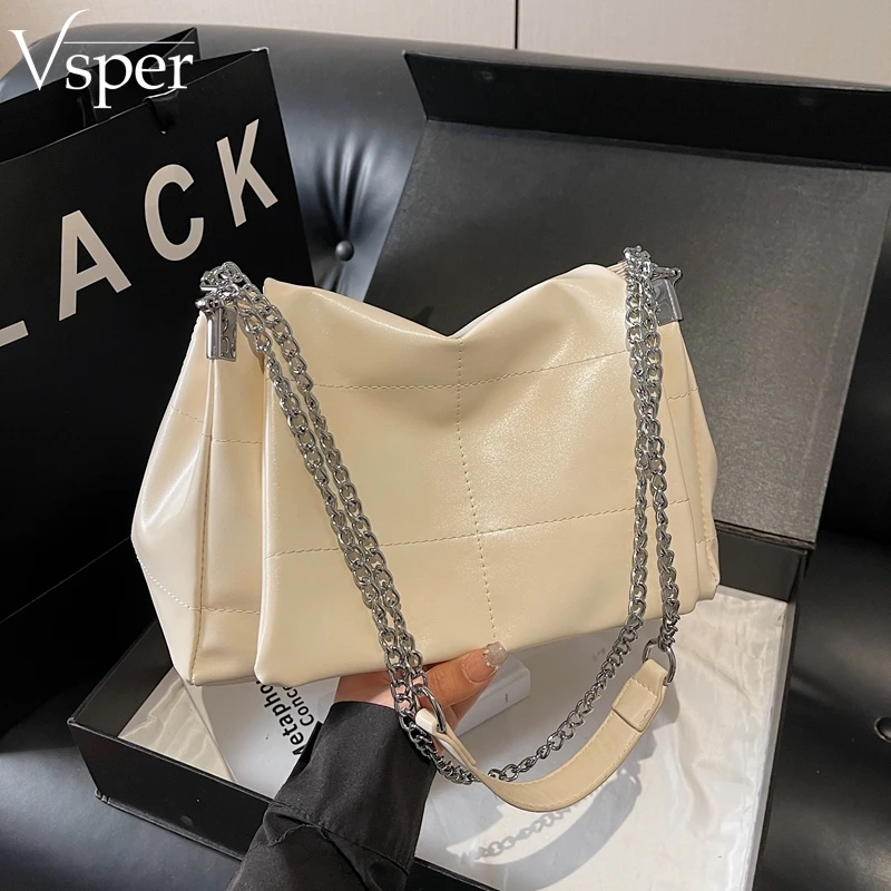 

Сумки через плечо Vsper Simple Fashion для женщин, из веганской кожи, однотонные, большой вместимости, сумка-шоппер, дизайнерские сумки