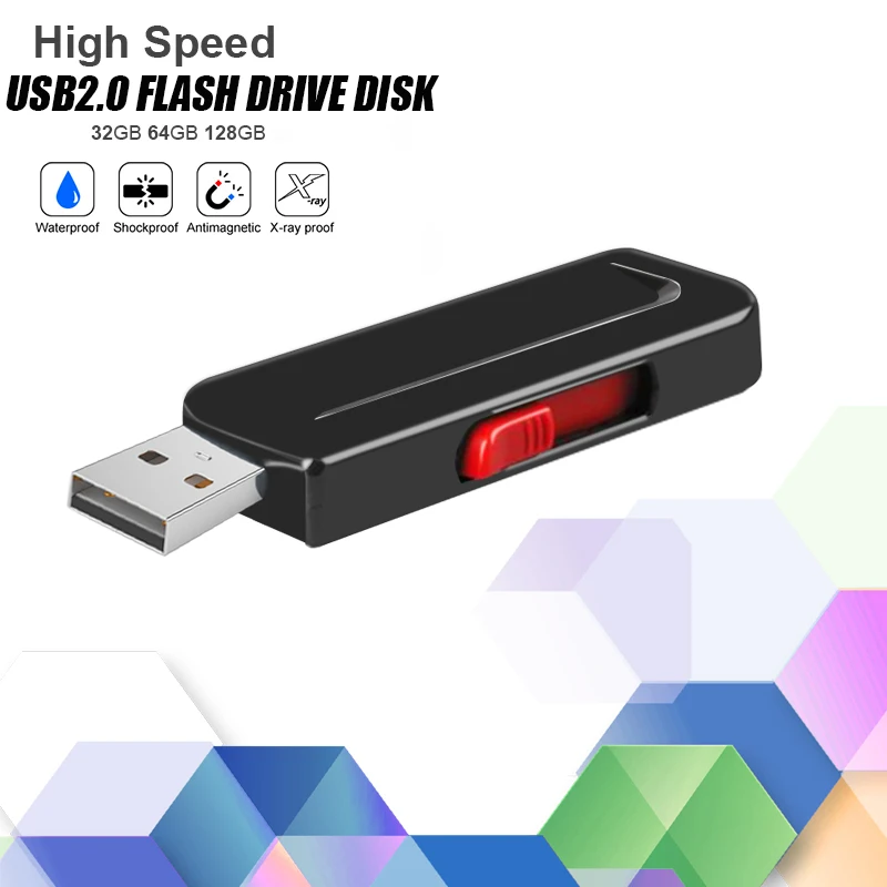 Clé USB Push-pull en métal, clé USB 16 go 32 go 64 go 128 go, clé USB, clé USB, disque U