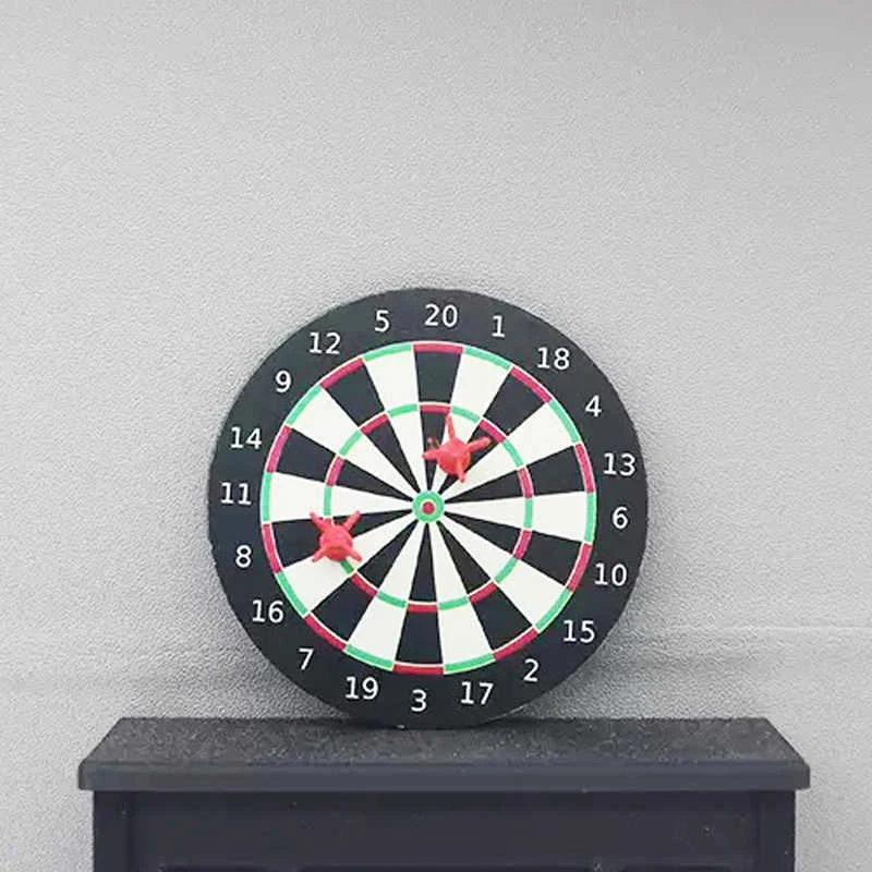 1set Miniatuur Poppenhuis Dartbord Darts Game Set Spelen Poppenhuis Miniaturas Home Decor Accessoires Speelgoed Fantasiespel Speelgoed