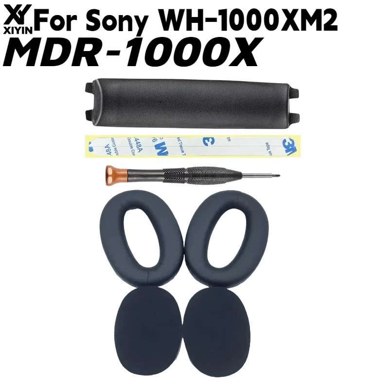 Replacement Protein Skin Memory Foam Ear Pads With Buckle&Head Beam Cushion For Sony WH-1000XM2 MDR-1000X Headphone Repair Parts