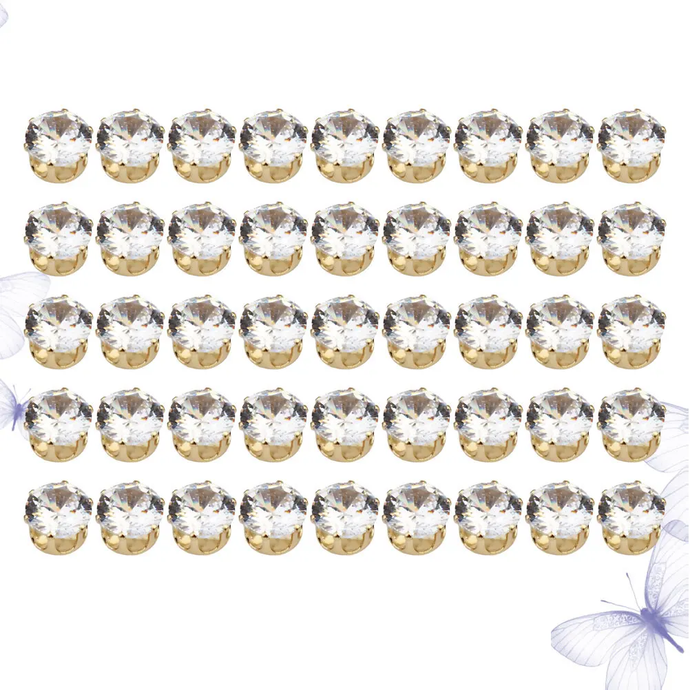 50 pcs 8Mm Round Zircon Stone Settings Diy Ring Making Craft Premium Copper Base Jewelry Components For Women Wedding Party view 6